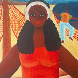 Brazilian fishing scene "Puxada de rede" signed