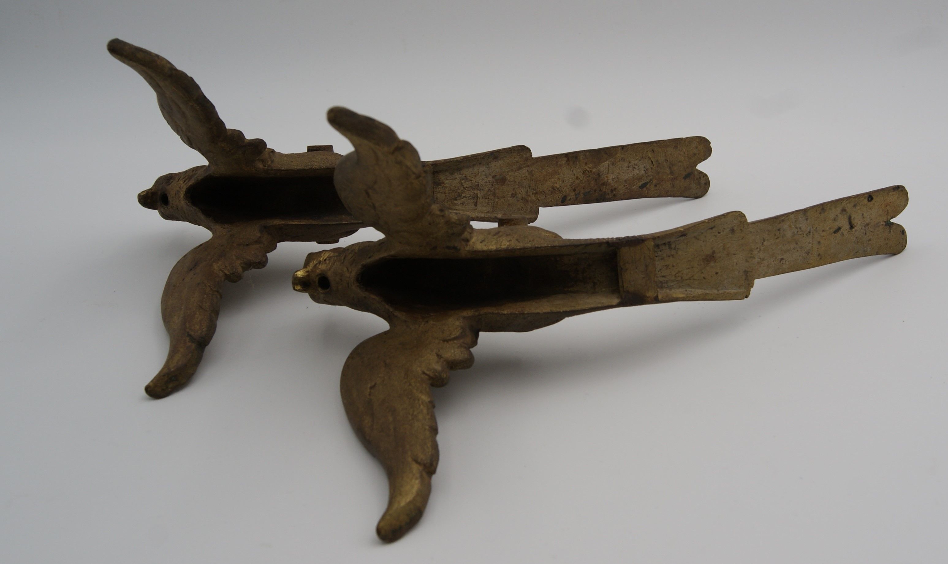 Ornements frontons bronze oiseaux ancien