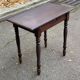 Solid wood table with turned legs, 19th century, 77x42cm