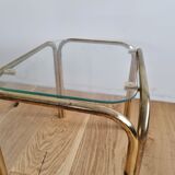 Vintage chrome and glass side table