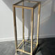 Golden metal and glass side table – 1970s