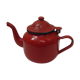 Individual teapot red enamelled steel of 1960