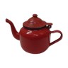 Individual teapot red enamelled steel of 1960