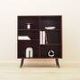 Danish mahogany veneered shelving unit on splayed legs, 1960s