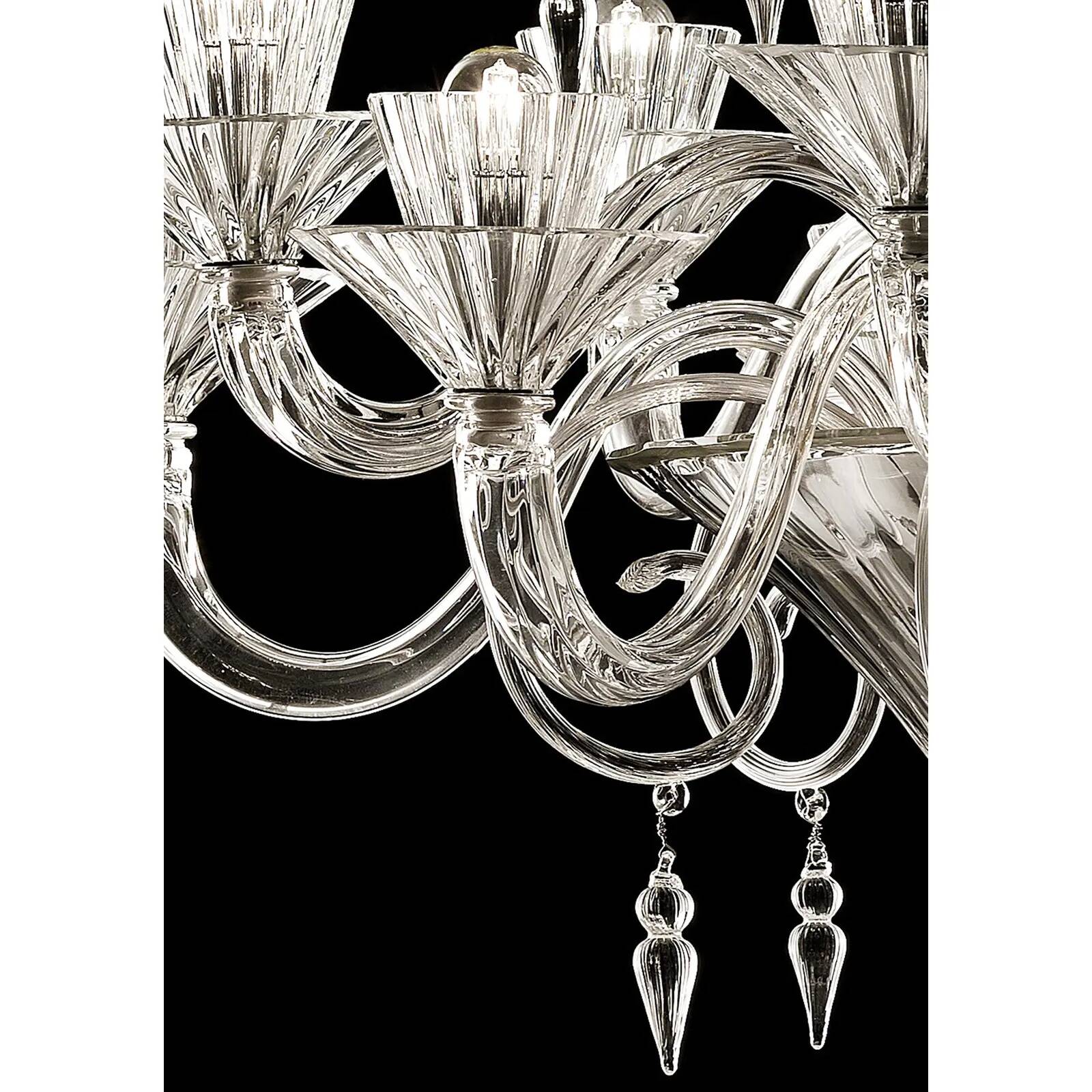 Imperial Transparent Rigadin Murano Glass Chandelier