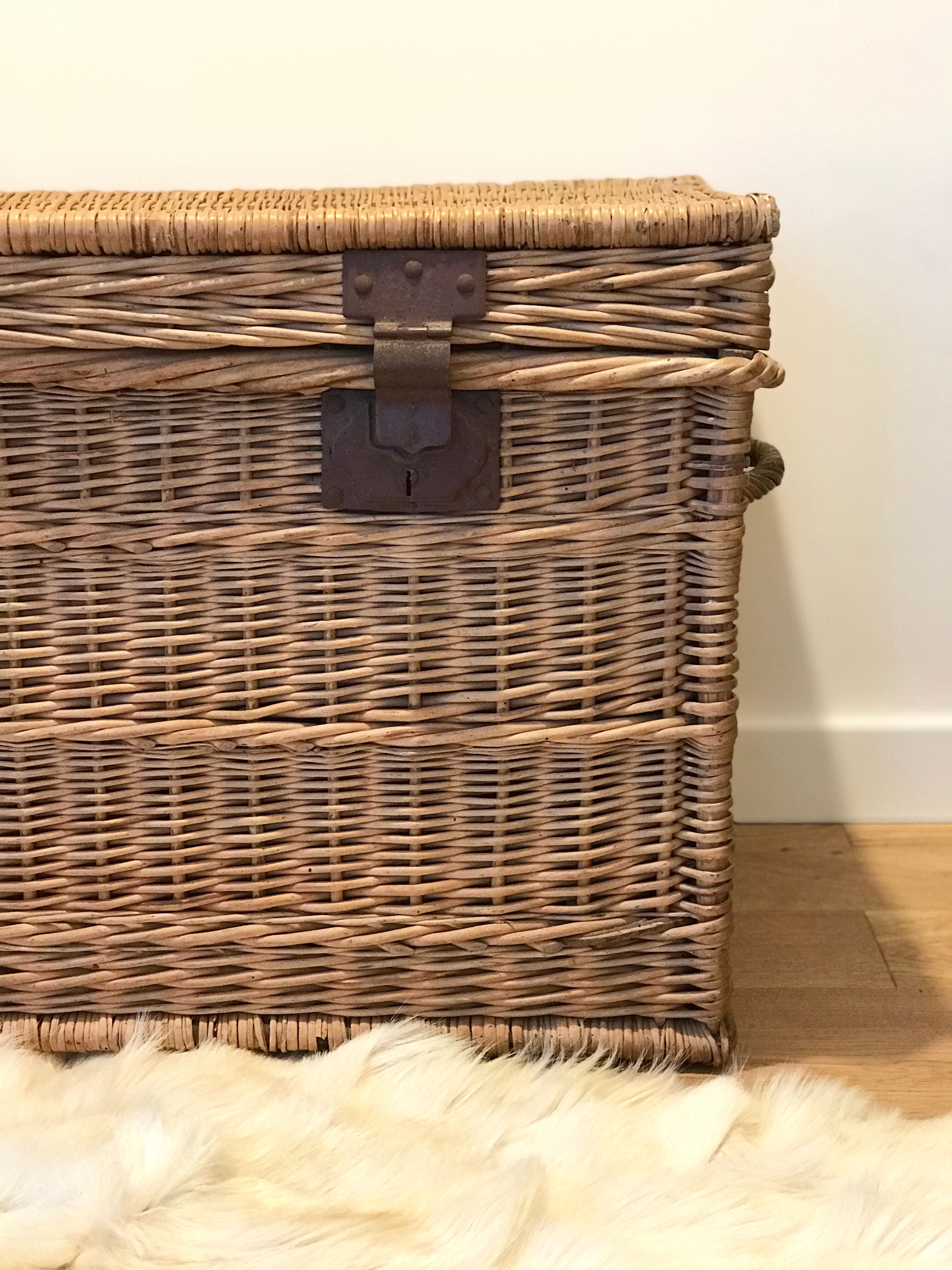 Large old wicker trunk