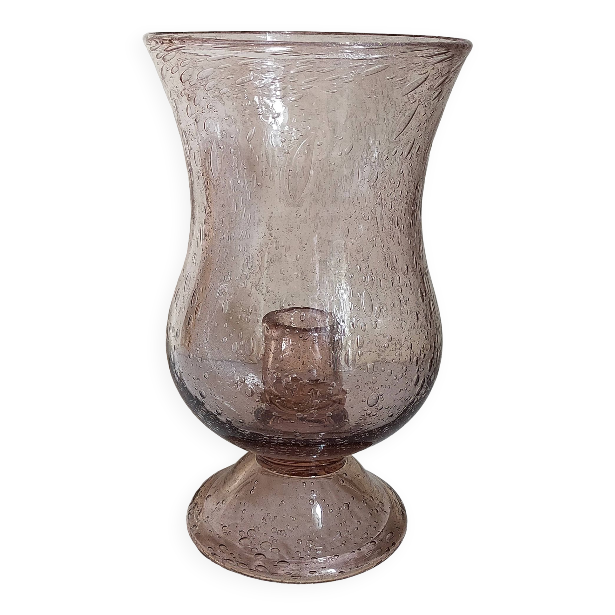 Vintage Biot blown glass tealight holder