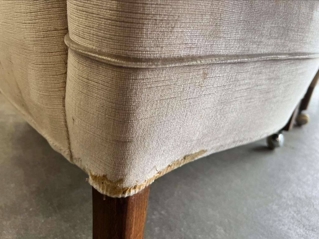 Ensemble de 2 monoplaces/fauteuils/sièges club vintage écru