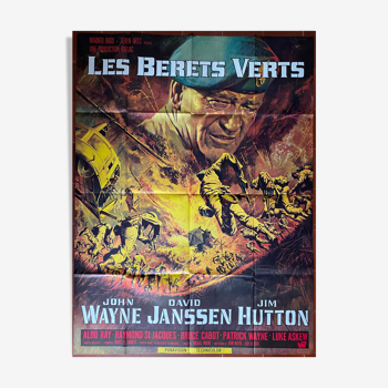 Affiche cinéma "Les Bérets verts" John Wayne 120x160cm 1968