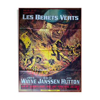 Affiche cinéma "Les Bérets verts" John Wayne 120x160cm 1968