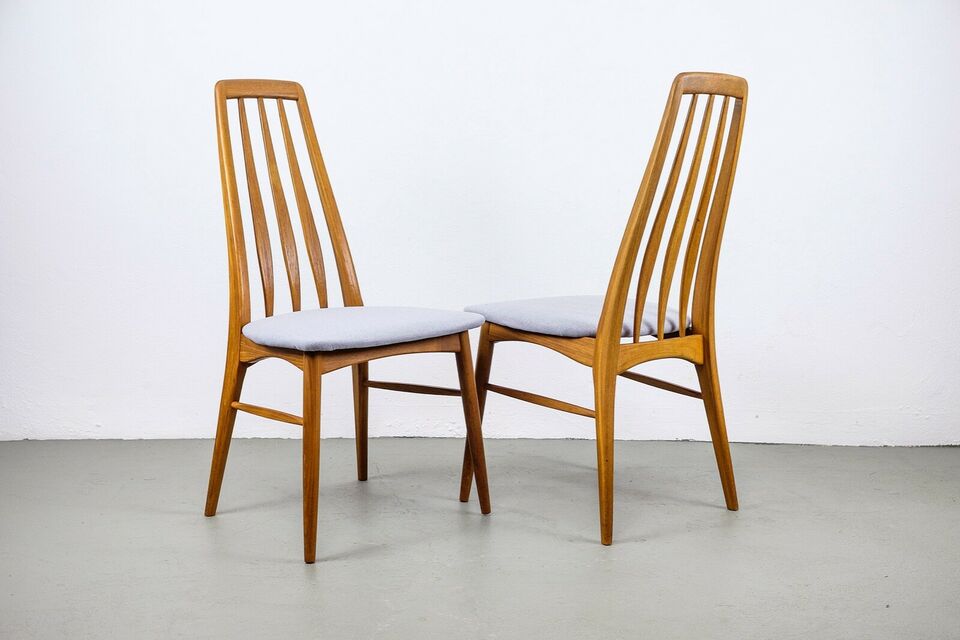 Set of 6 eva vintage chairs in Teak Niels Koefoe Hornslet Midcentury 60s
