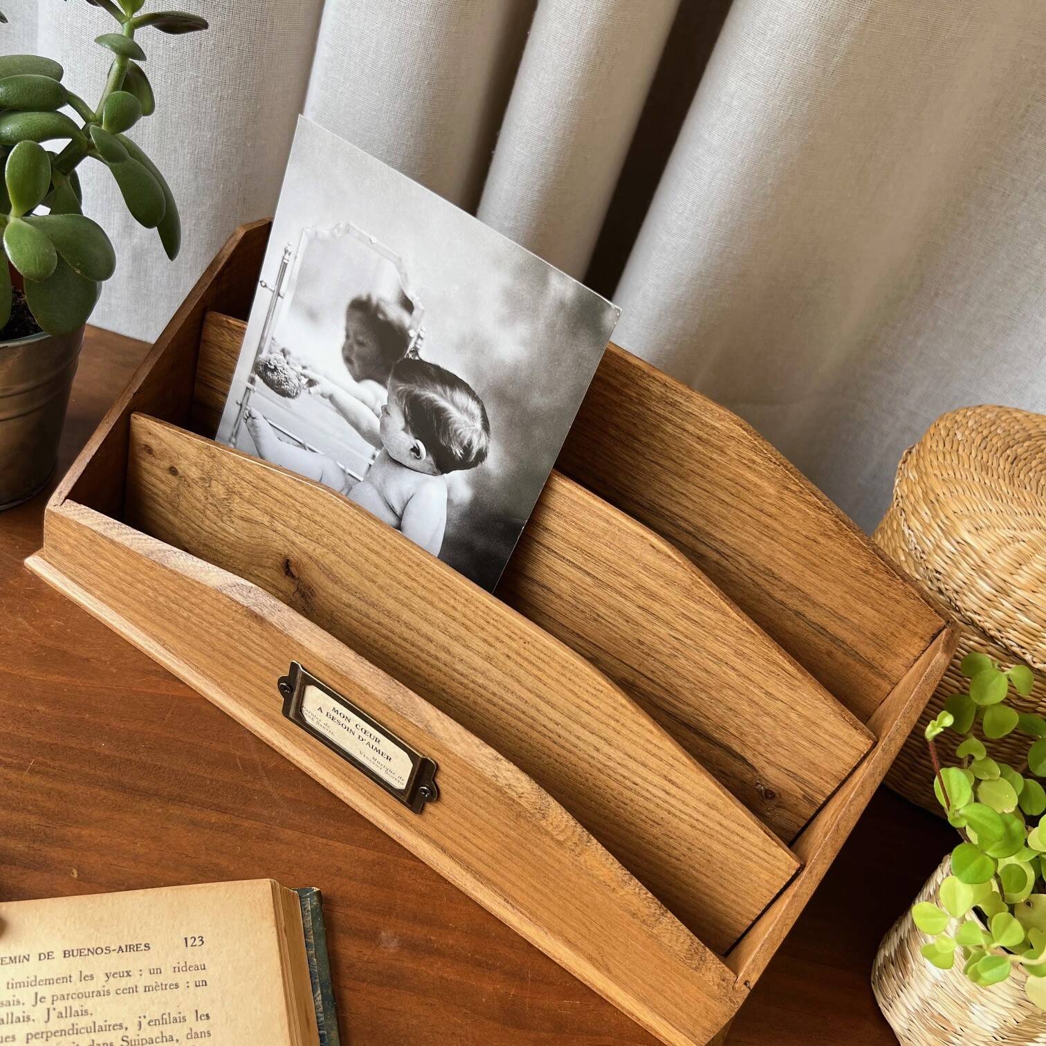 Wooden mail holder “my heart”