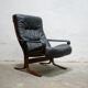 Siesta Scandinavian armchair in black leather by Ingmar Relling for Westnofa editions