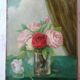 Tableau ancien bouquet de fleurs