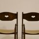 Pair of vintage folding chairs year 50 sculpted backrest.