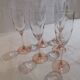 Champagne flutes pink feet LUMINARC year 70