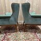 Pair of Louis XVI style wingback armchairs