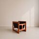 Teak and suede magazine rack by Aksel Kjersgaard for Salin møbler.