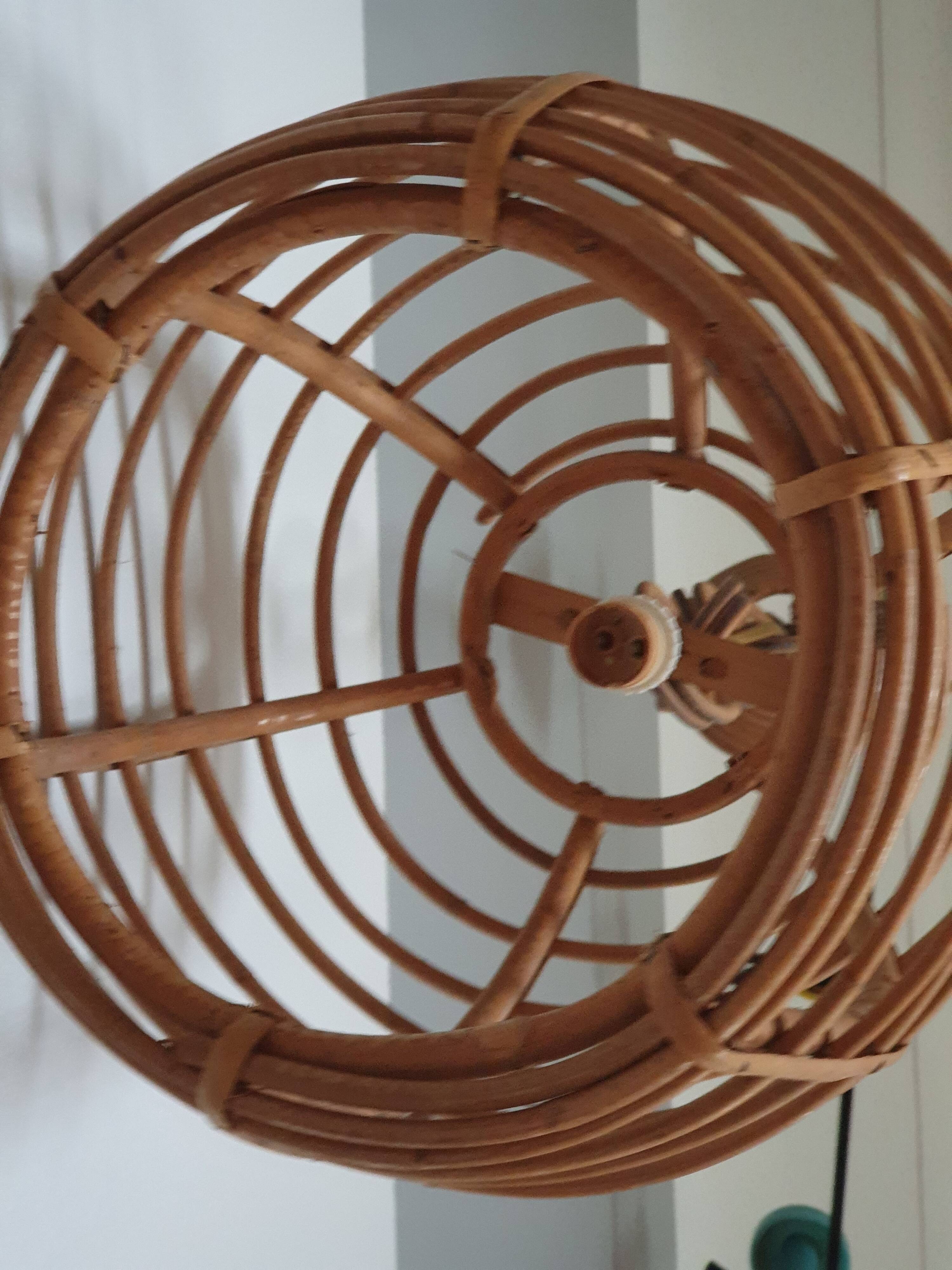 Vintage rattan hanging lamp