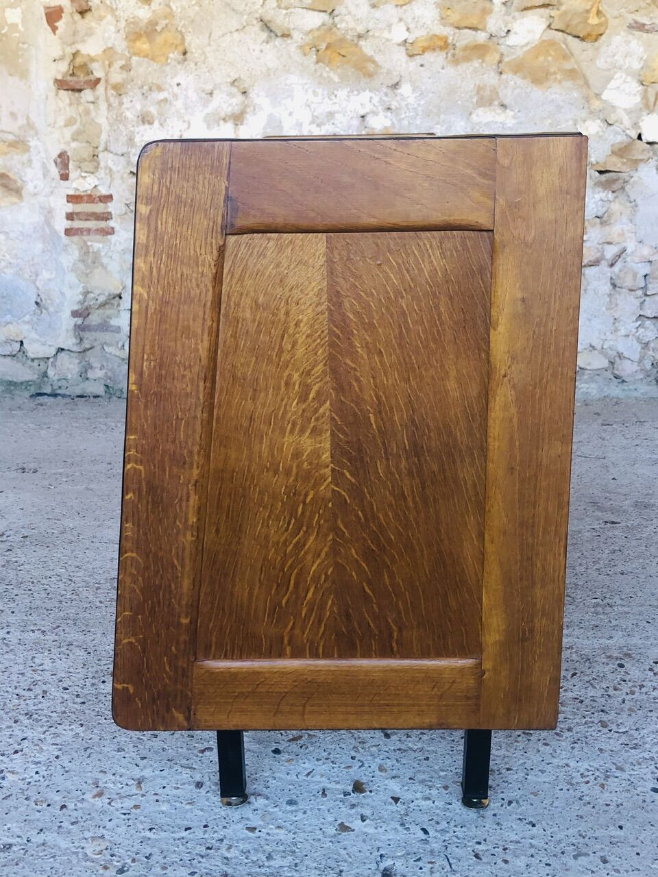 Small vintage row with sliding doors, metal legs Circa 50's