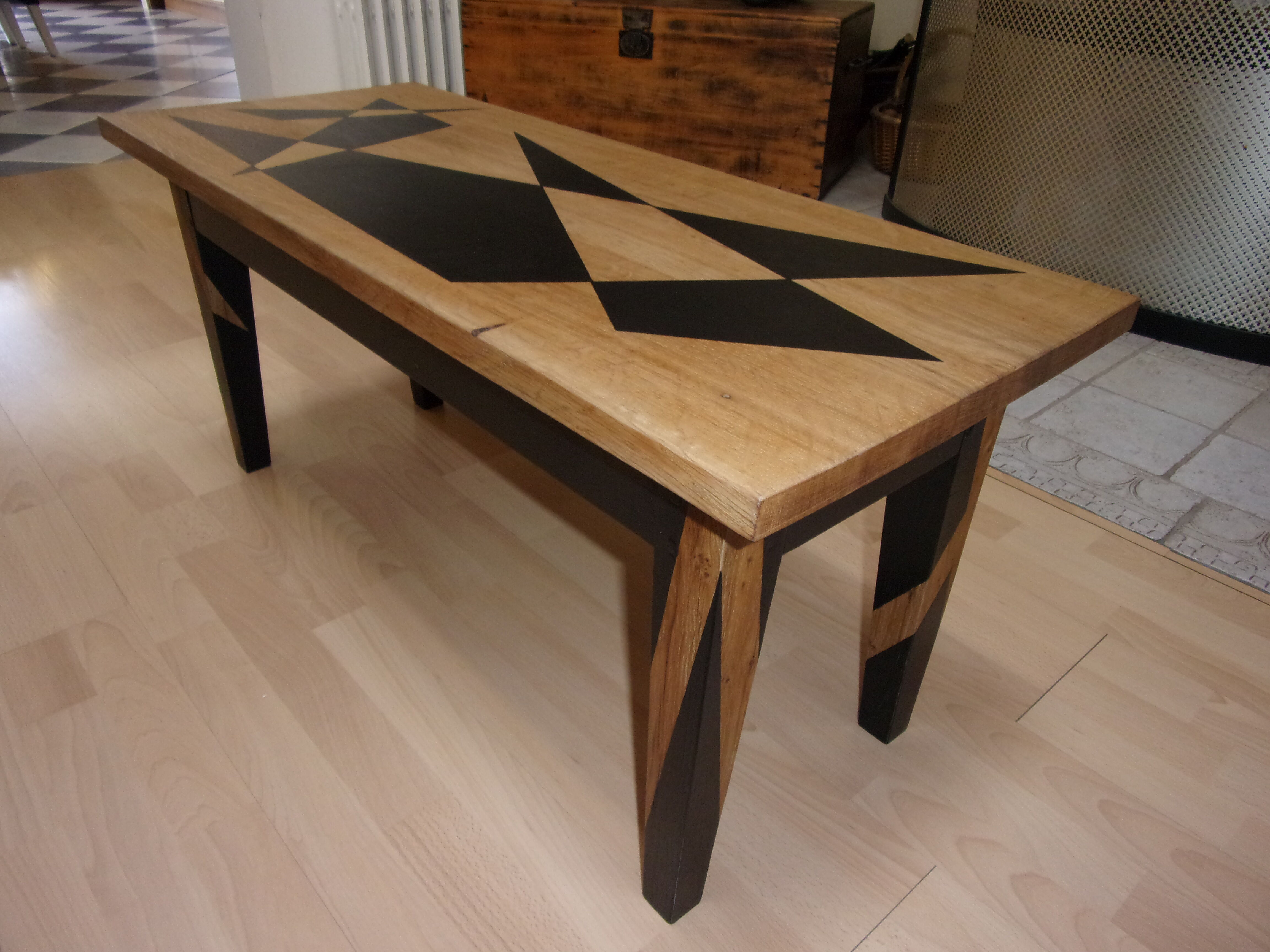 Light solid oak coffee table