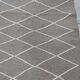Tapis descente de lit gris et blanc 73x139cm
