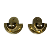 Set of Unique Cubistic Brass Wall Lamps, 1920s