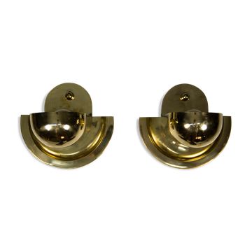Appliques en laiton cubiste uniques années 1920