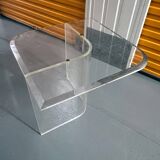 Table basse transparente mid-century 1980