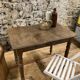 Rectangular wooden farmhouse table turned 90cm or old desk