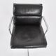 Black leather chairs with soft padding by Charles & Ray Eames for ICF, 1970s, set of 2