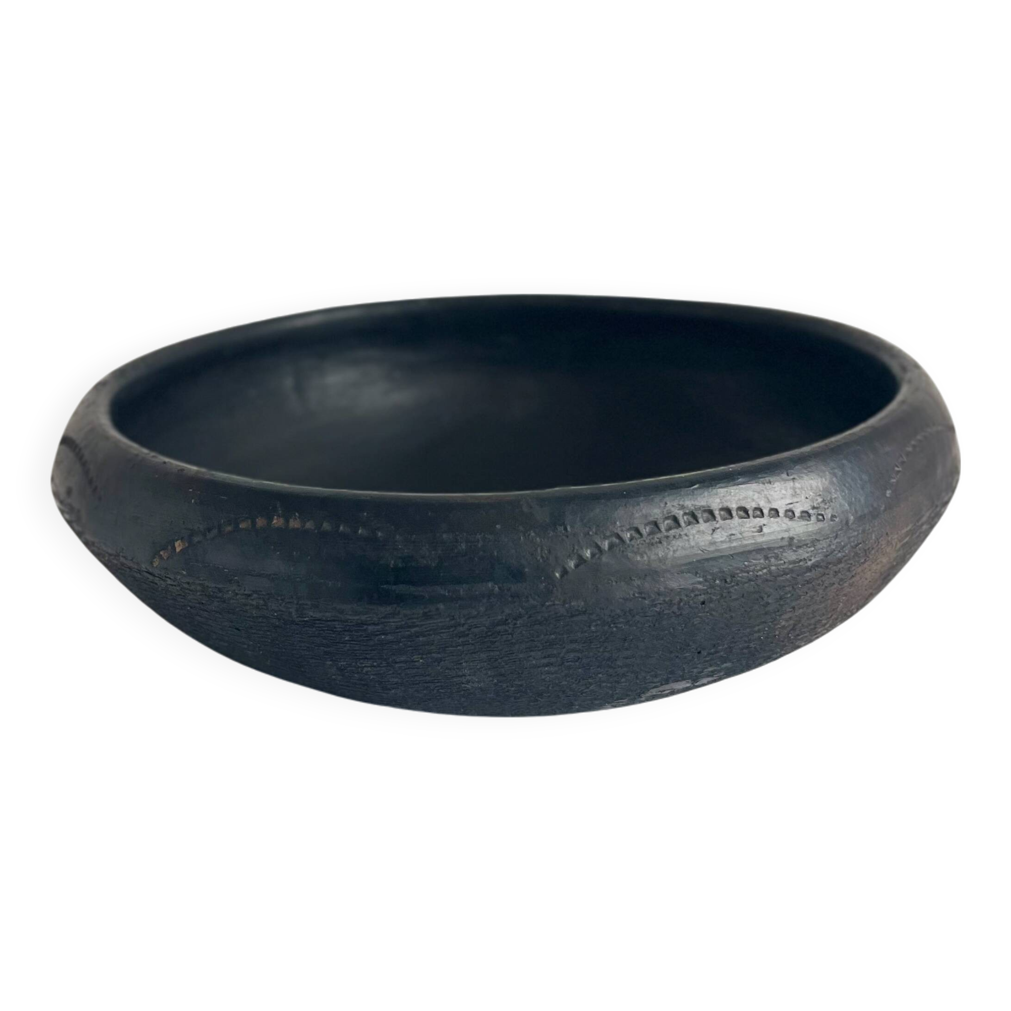 Plat Abron "Kânâh" in smoked terracotta | Ø 31cm diameter