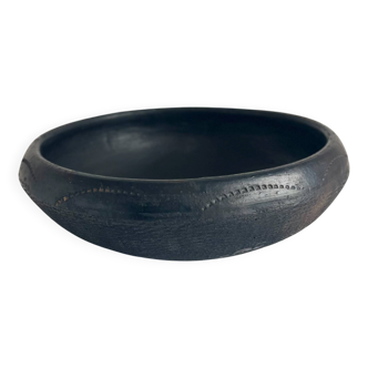 Plat Abron "Kânâh" in smoked terracotta | Ø 31cm diameter