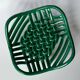 Green woven ceramic basket bowl