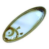 Large ceramic dish in the shape of a fish, Moulin des Loups brand