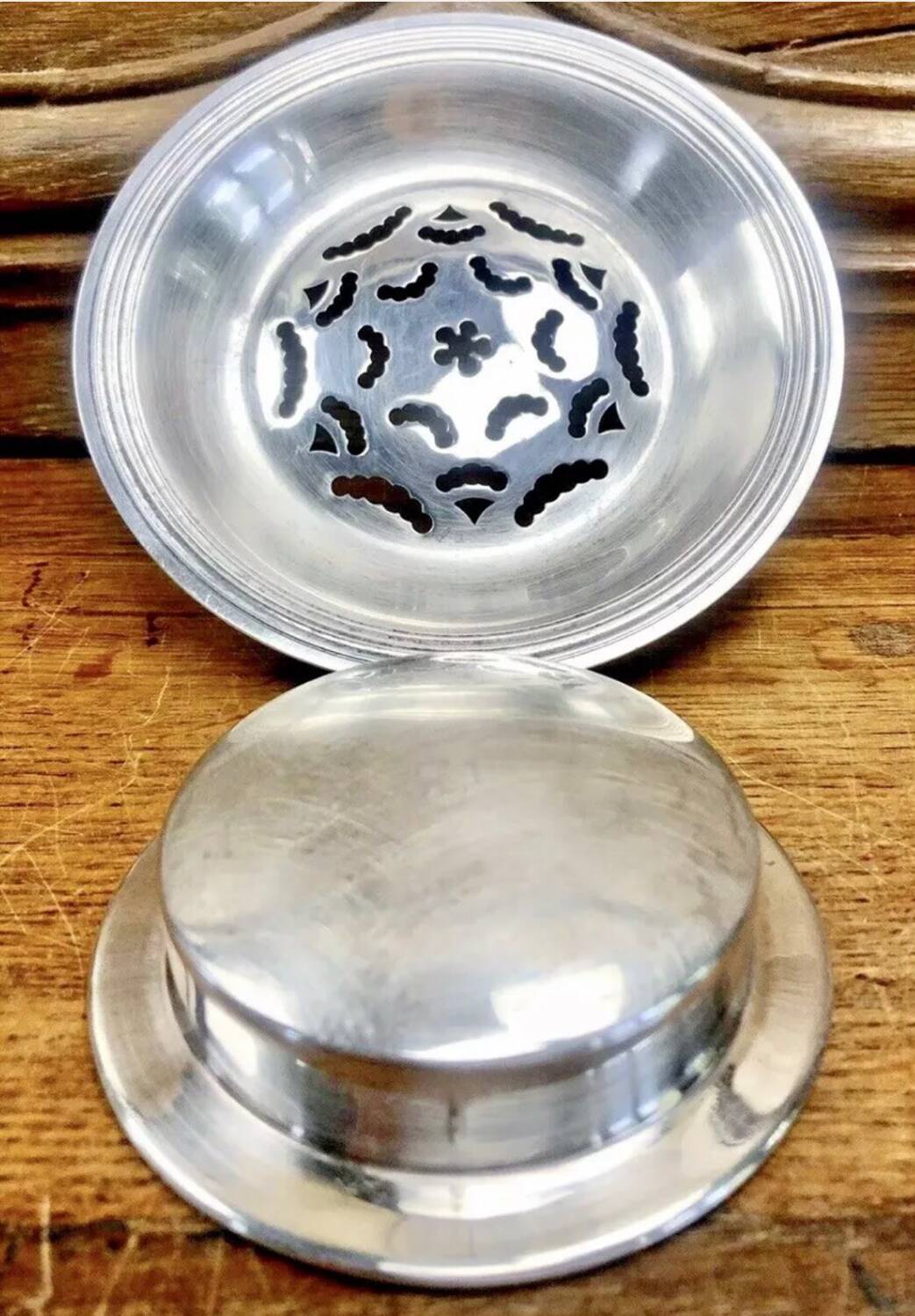Christofle shell butter dish silver metal cookie cutter butter mold