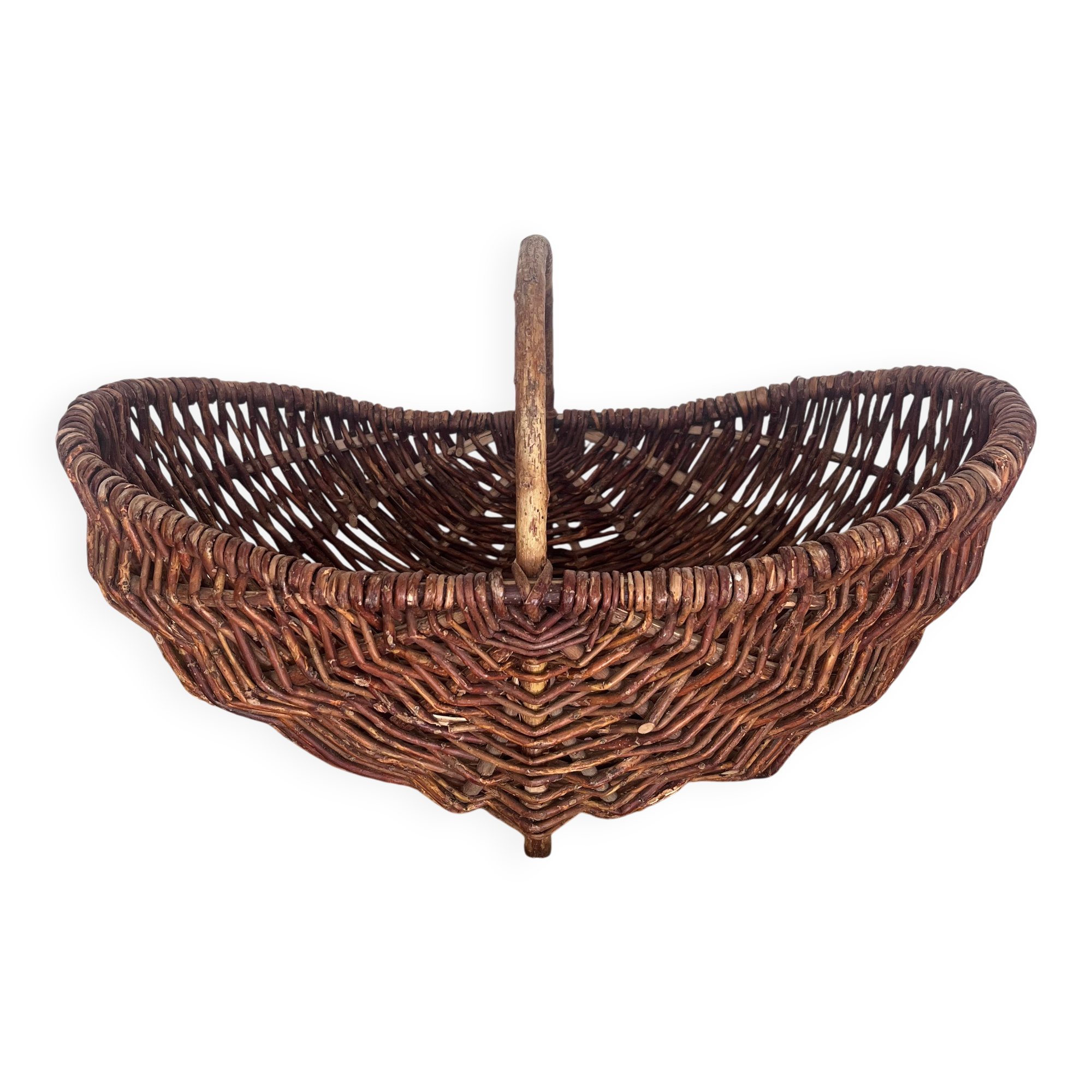 Woven wicker basket, folk art