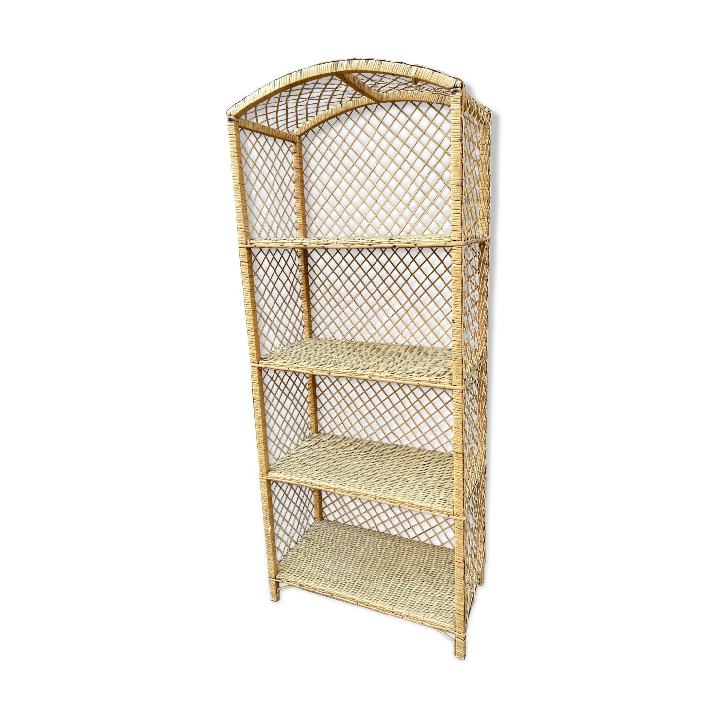 Colonial rattan shelf