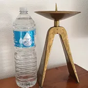Brutalist bronze candlestick
