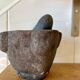 Mortar and pestle in black stone