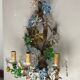 Large murano glass flower tole sconces set of 2