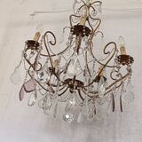 Chandelier with colored tassels