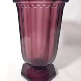 Large art deco vase in amethyst glass from luxval - val saint lambert