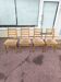Set of 4 Scandinavian chairs in wood and fabric.