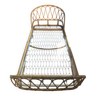 Vintage rattan basket bed