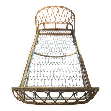 Vintage rattan basket bed