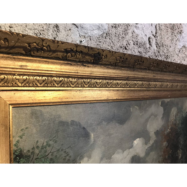Ancien tableau peinture l huile art paysage montagne Ancien tableau peinture l huile art paysage montagne