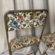 Lafuma folding chairs "Chantazur" floral upholstery from the 1960s.