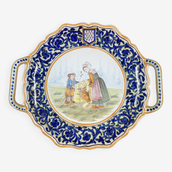 Dish Hermine Quimper or Malicorne, Le Pouliguen - 26 x 30 cm