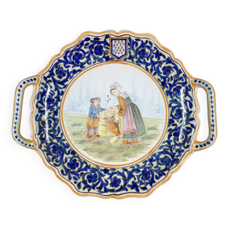 Dish Hermine Quimper or Malicorne, Le Pouliguen - 26 x 30 cm